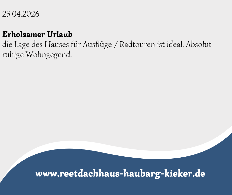 Reetdachhaus Haubarg-Kieker Rezension
