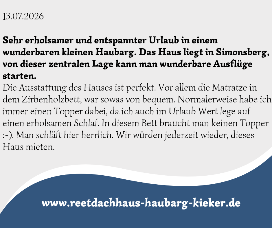 Reetdachhaus Haubarg-Kieker Rezension