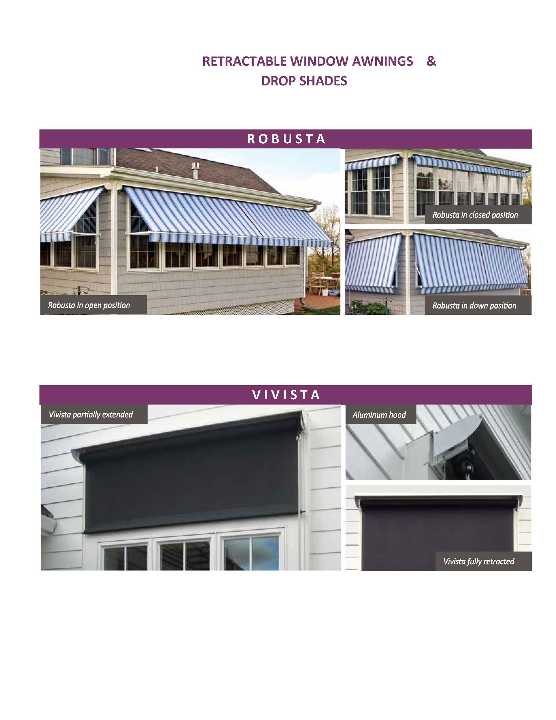 Retractable Window Awning & Exterior Drop Shades window awnings drop shades exterior shades retractable awnings