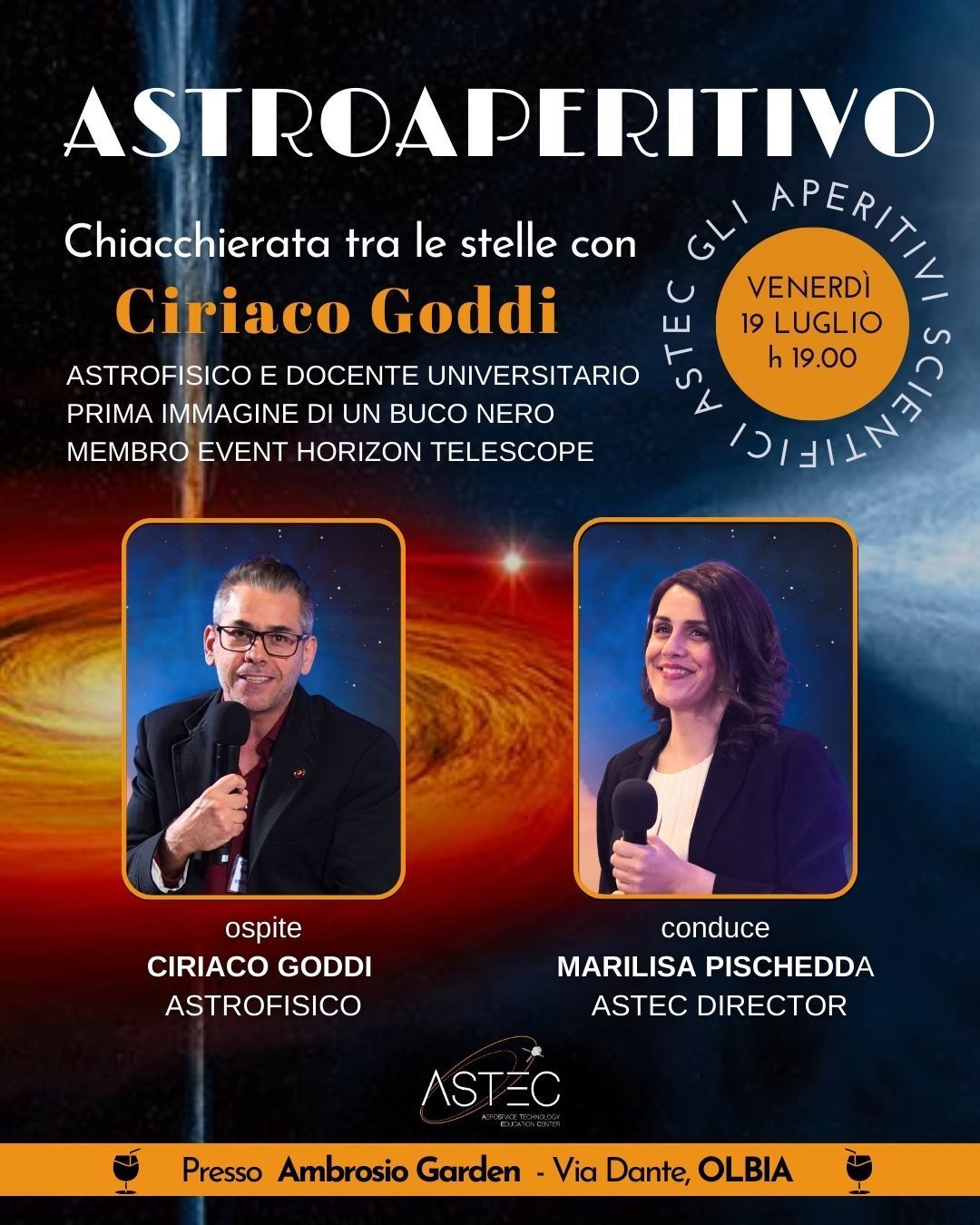 AstroAperitivo ASTEC con Ciriaco Goddi e Marilisa Pischedda