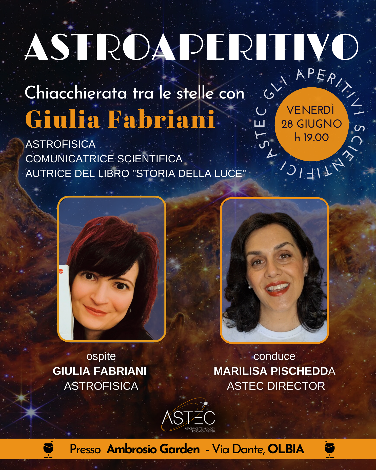 AstroAperitivo ASTEC con Giulia Fabriani e Marilisa Pischedda