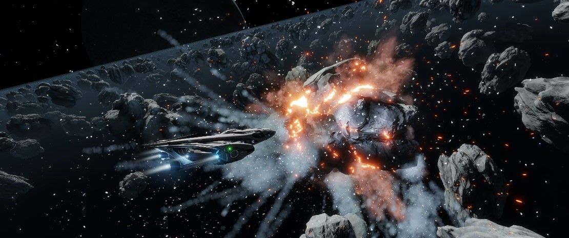 Rappresentazione artistica di una esplosione di un asteroide.