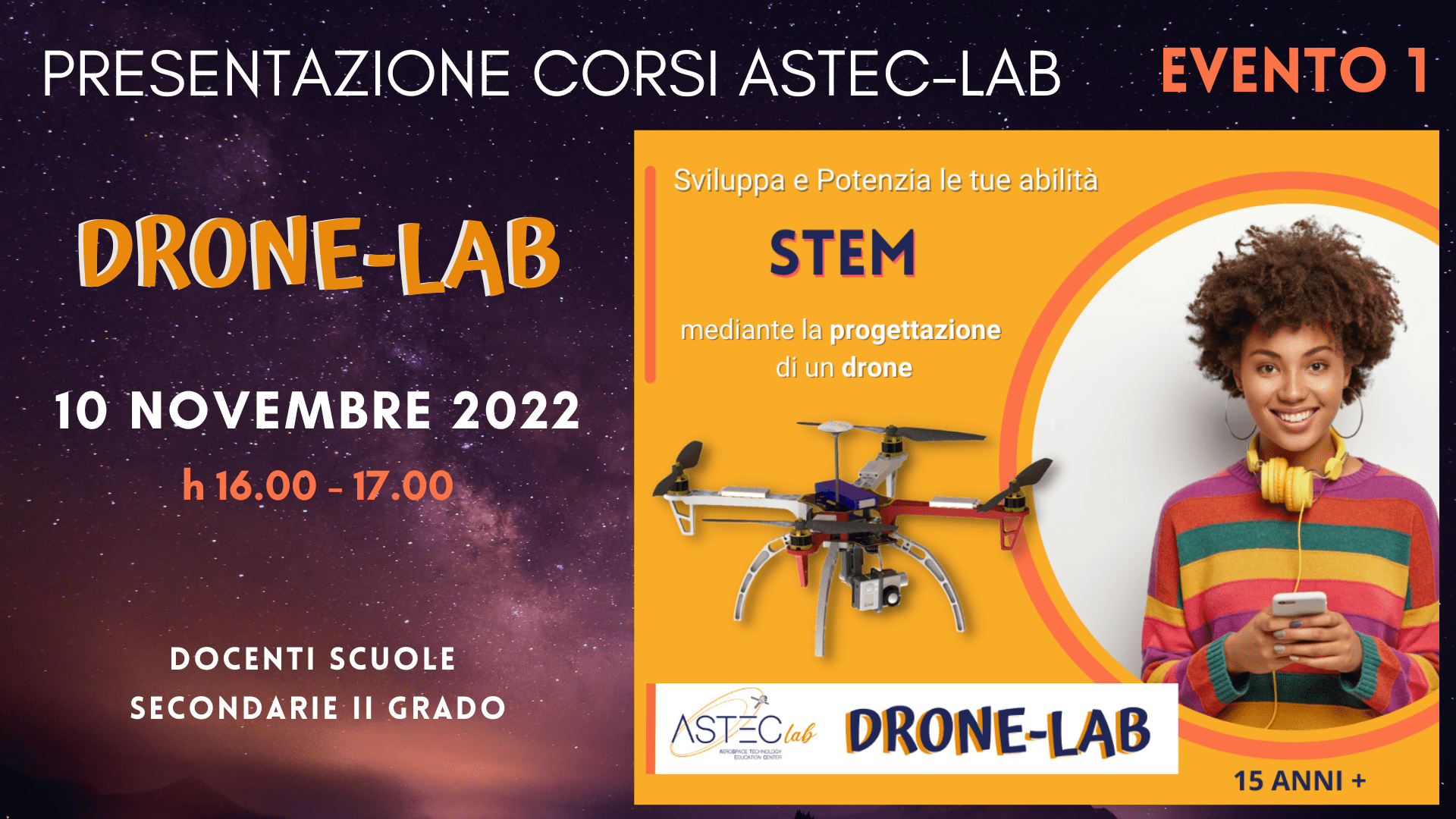 Evento online presentazione del corso DRONE-LAB ASTEC