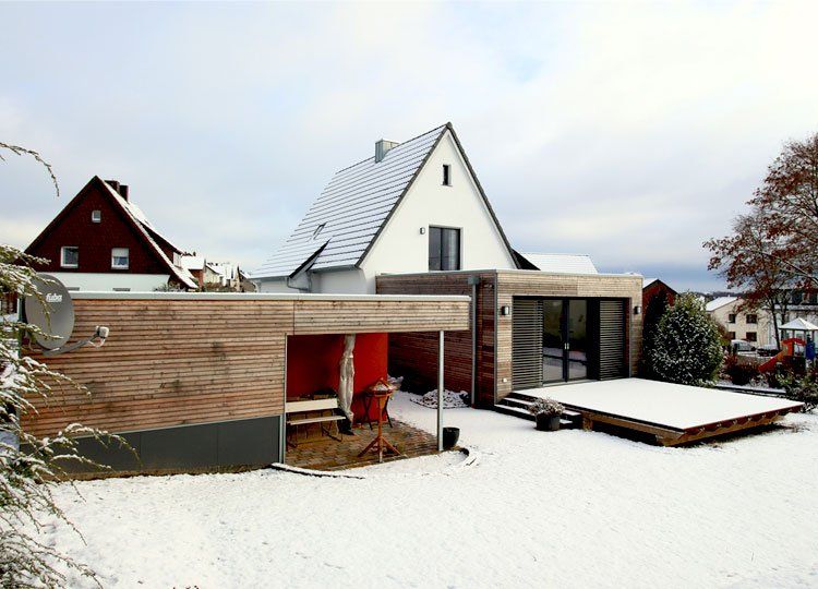 Garagenüberbau mit Holzständerwerk