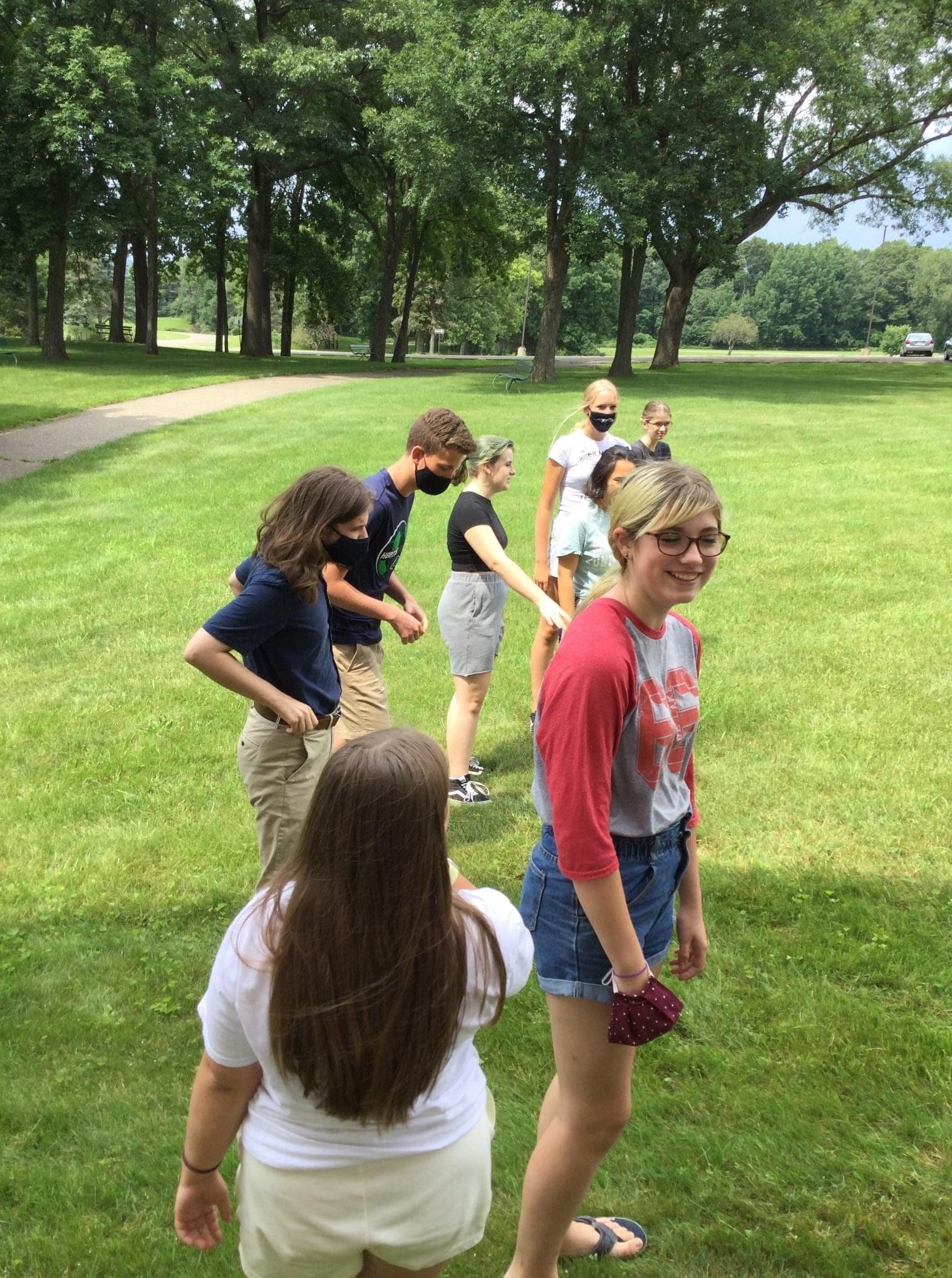 Students outside at camp