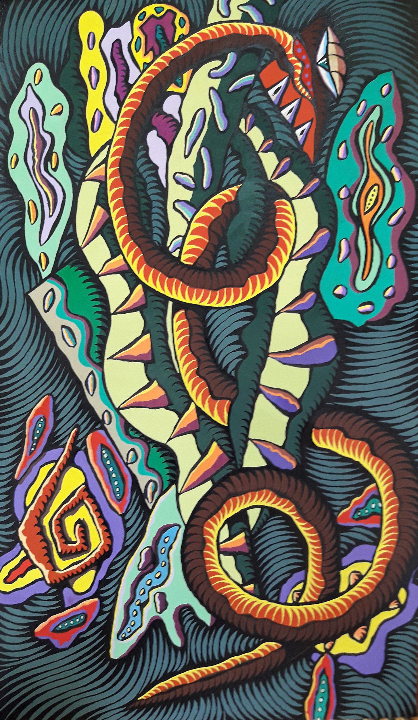 Peinture L'Ange prévaricateur déchu enfermé sur la terre