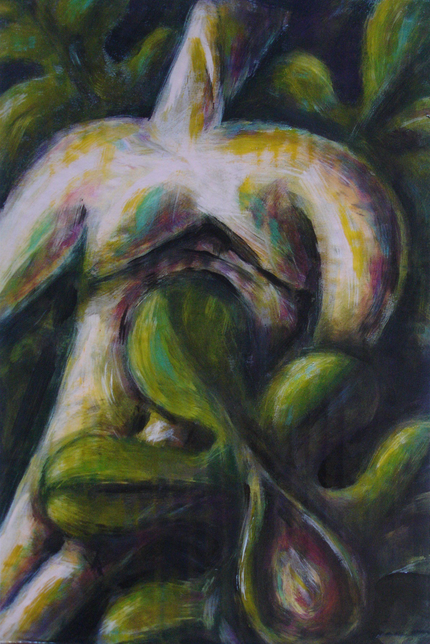 Peinture Triptyque : Adam - Lucifer - Ève