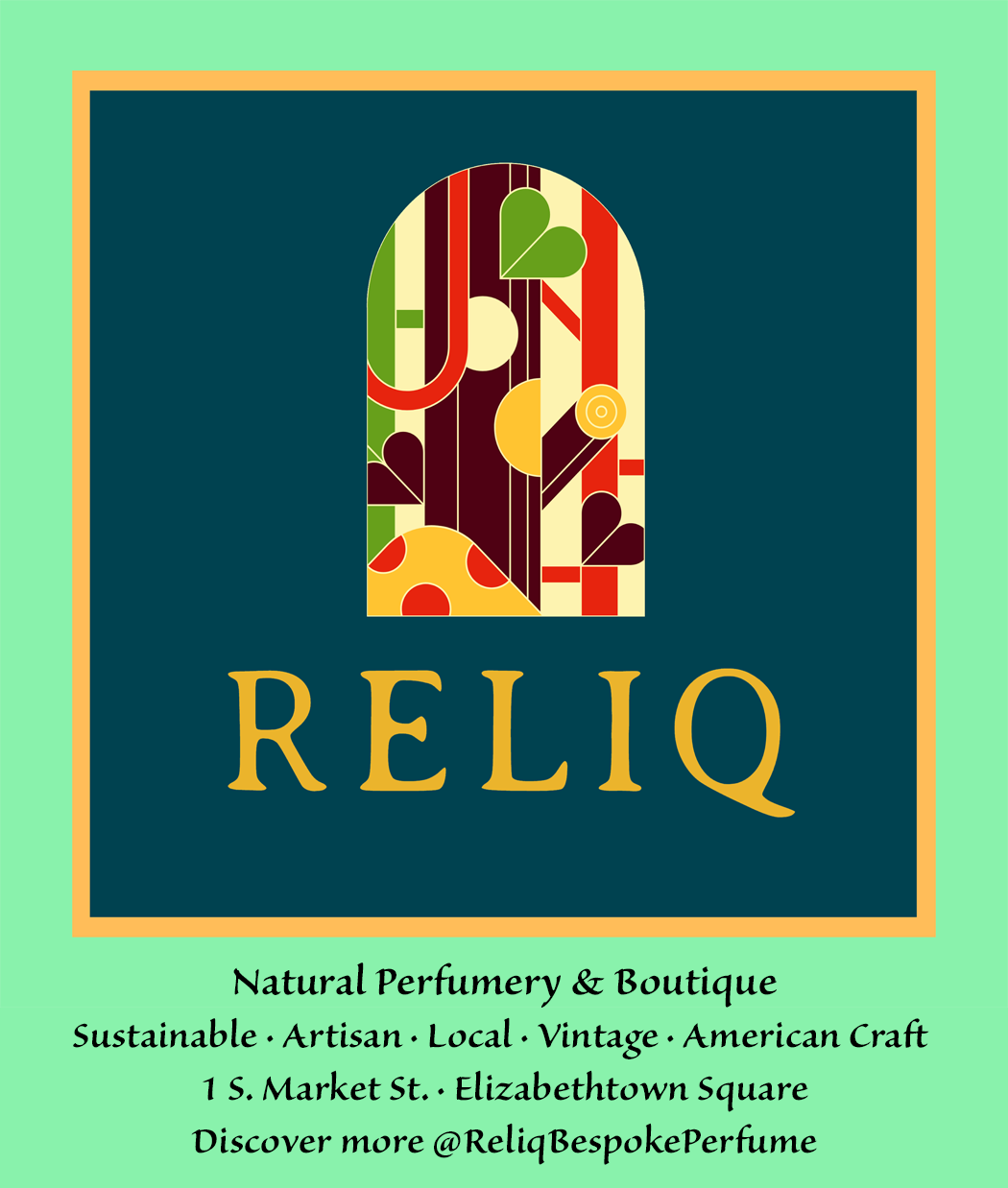 RELIQ logo on light green background