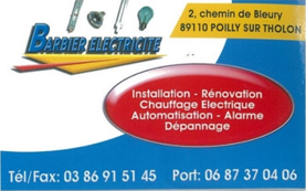 carte de visite Barbier electricité