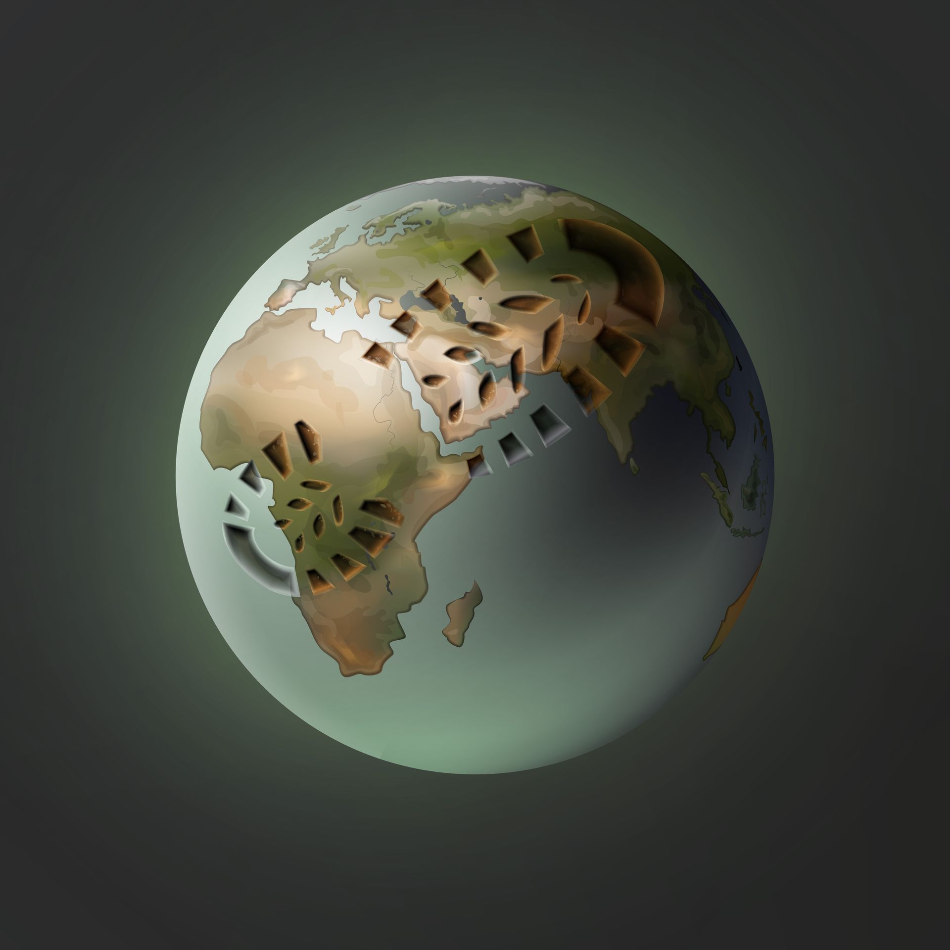 foot print on the earth