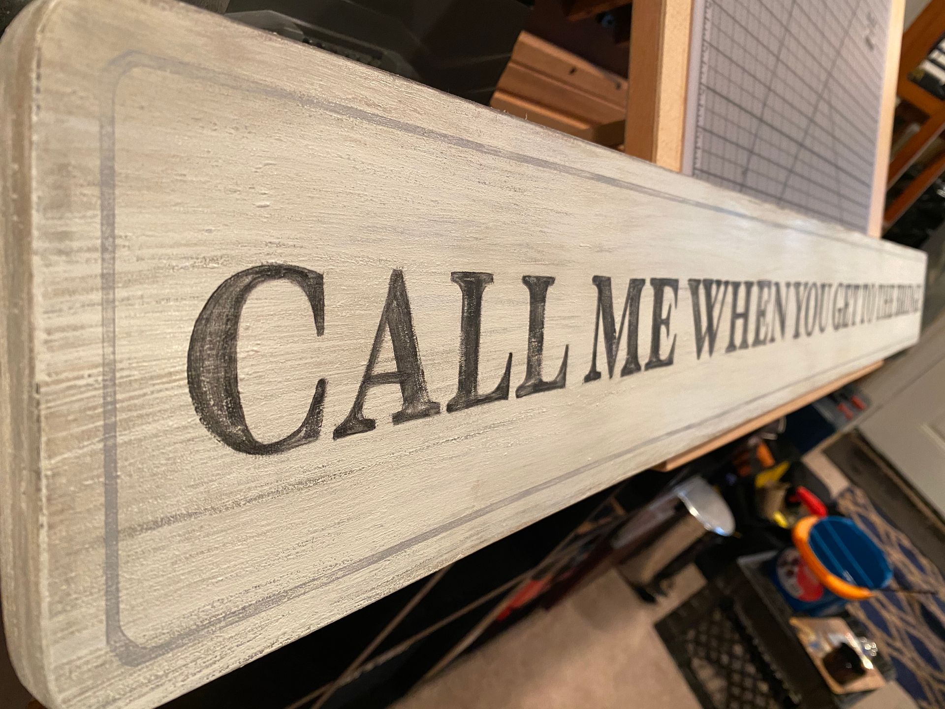 Hand painted distressed and weathered sign for residence in Cape Cod.