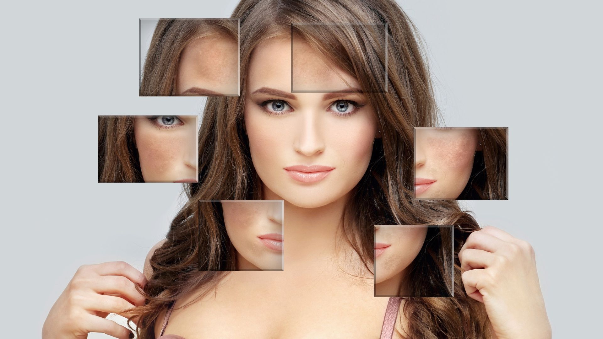 imagen de una hermosa mujer con diferentes tipos de manchas.