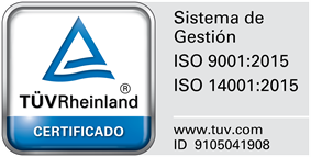 Sello acreditativo de la certificación ISO 9001 e ISO 14001
