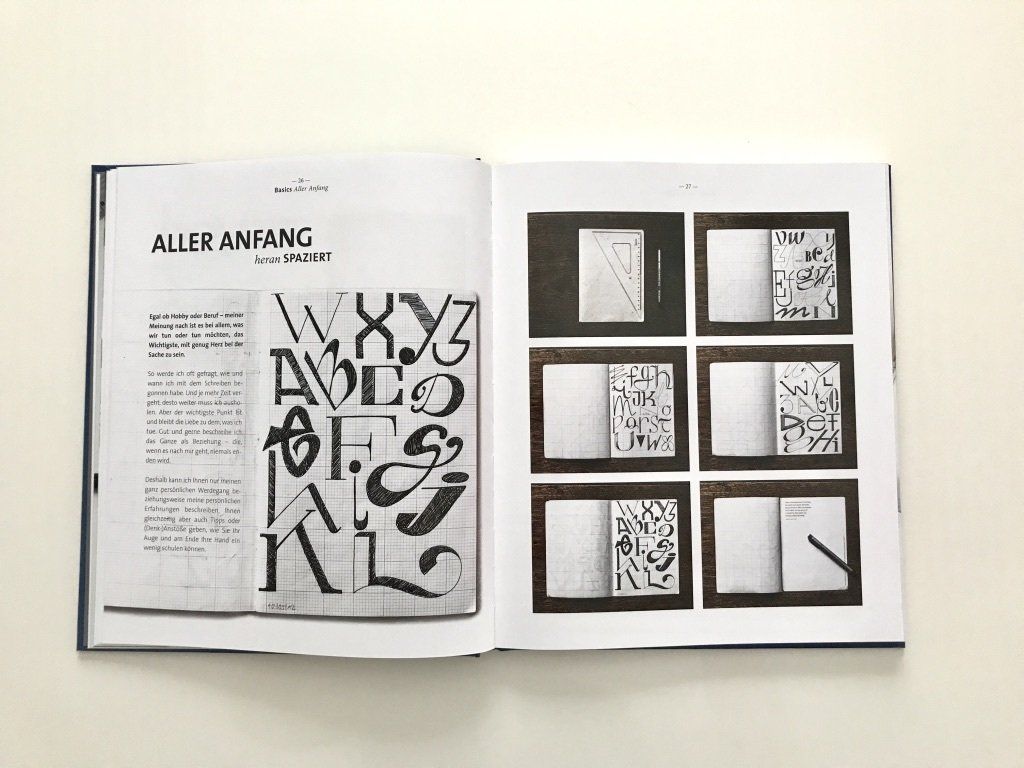 Schwarz-weiß-Skizzen. Handlettering skizzen von Hannah Rabenstein.