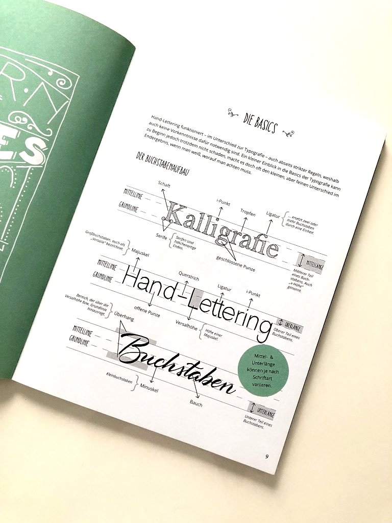 Handlettering. Die Anatomie der Buchstaben. Katja Haas erklärt die Begriffe der Buchstabenkunde.