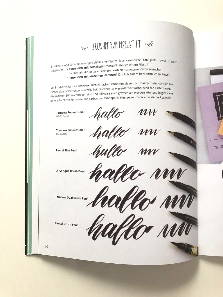 Handlettering. Wie verschiedene Stifte schreiben.