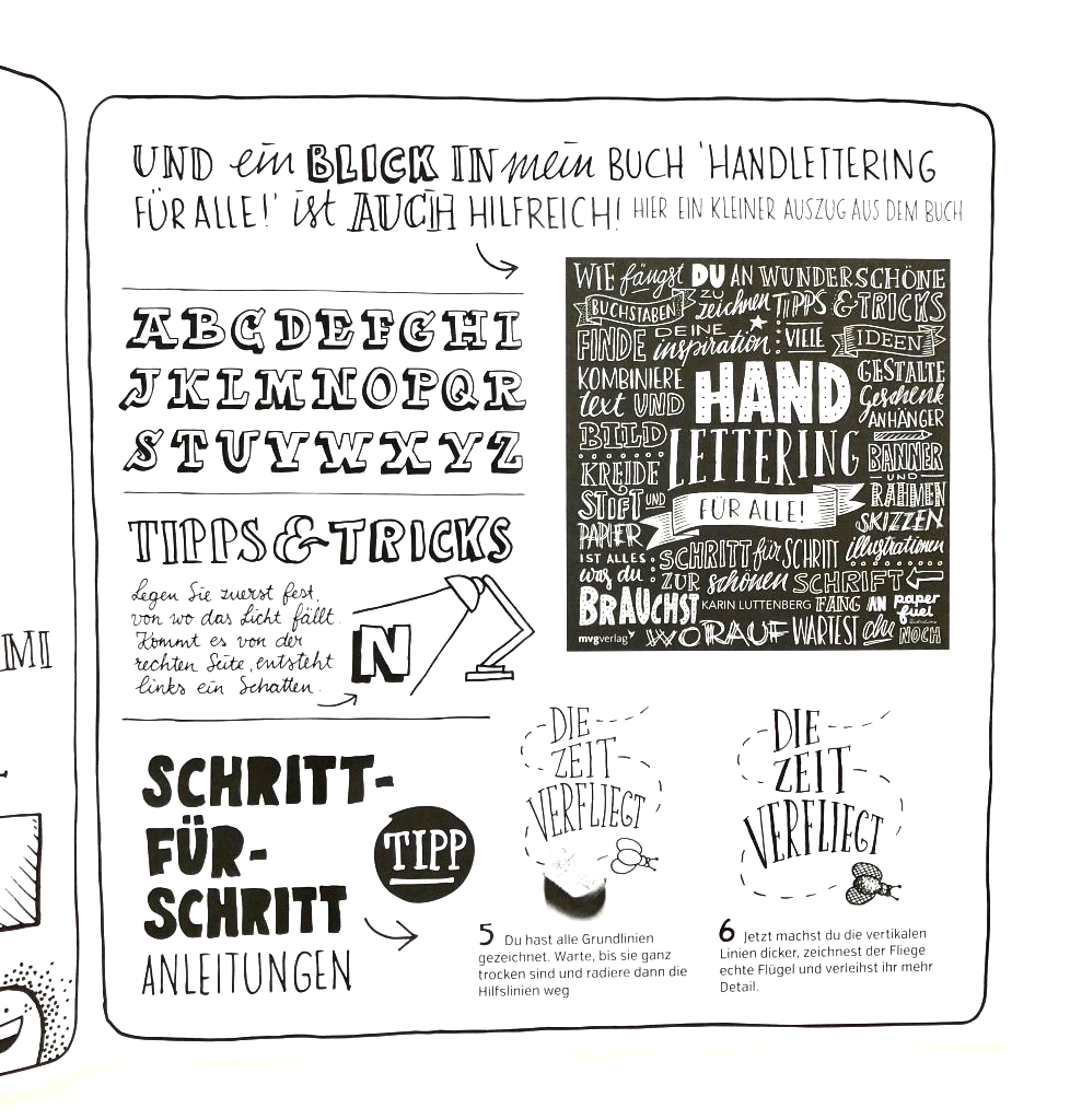 Handlettering-Alphabet, Buchcover Handlettering für alle von Karin Luttenberg.