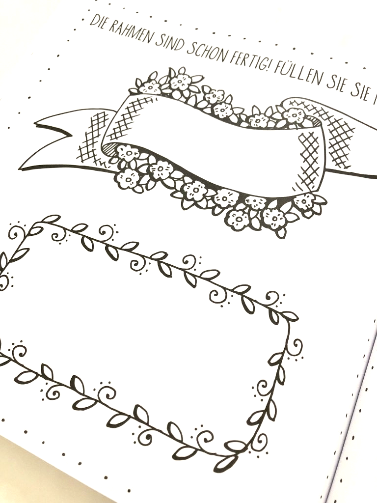 Illustratives Banner handgezeichnet. Verziert mit Handlettering-Schmuckelementen, Blumen und Blättern.