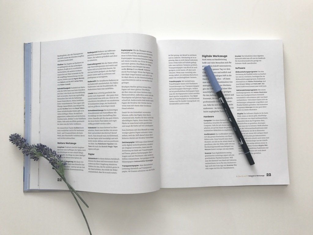 Eine Seite voller fachlicher Kompetenz über Buchstaben-Kunde. Theorie gut erklärt.