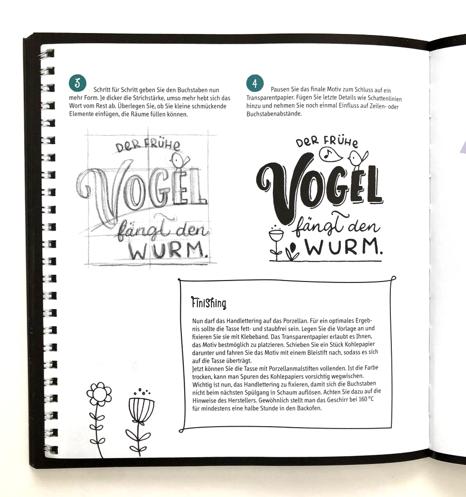 Handlettering-Entwurf, Bleistift-Skizze von Frau Annika.