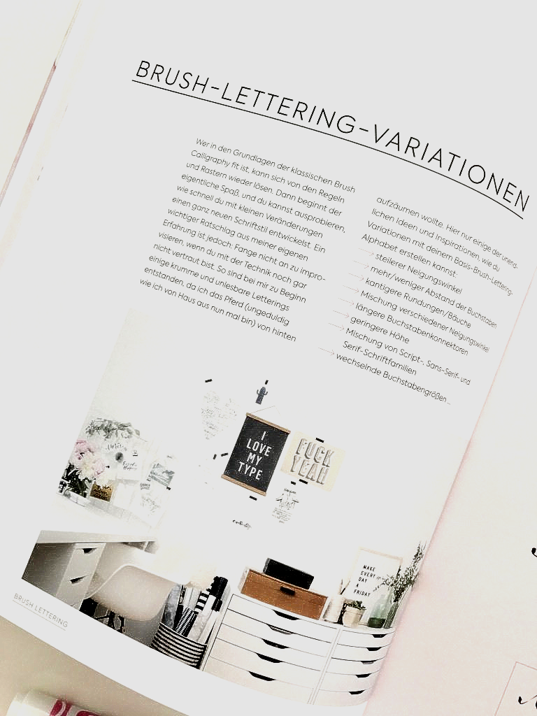 Handlettering-Theorie. Zusammenfassung der Brush-Lettering-Variationen.