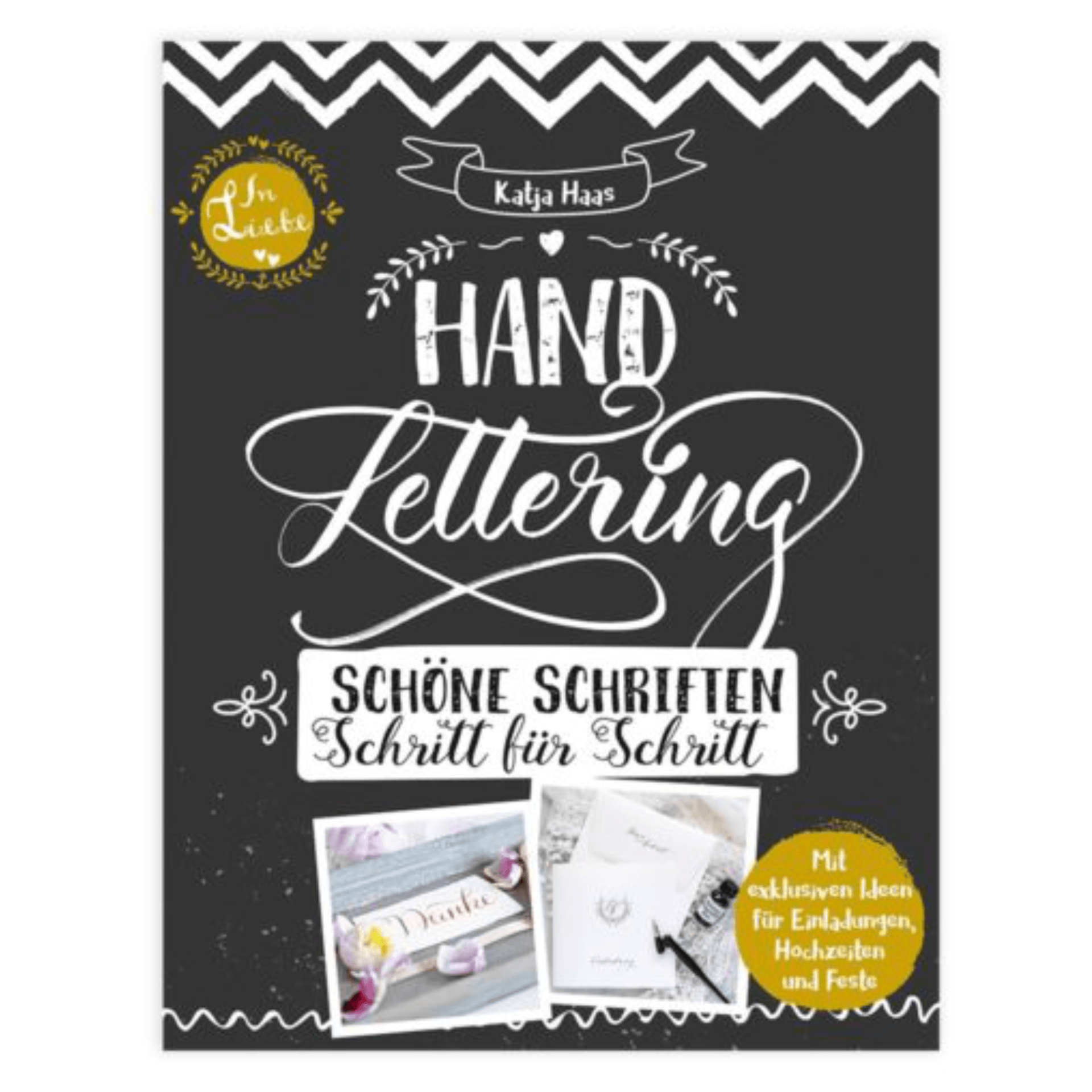 Buchempfehlung. Handlettering. Schöne Schriften Schritt für Schritt von Katja Haas. Lingen Verlag. Buchcover Handlettering – Schöne Schriften Schritt für Schritt von Katja Haas. Handlettering lernen Buchempfehlung. Handlettering-Buch Rezension von Feinrosa Handlettering Design und Papeterie.