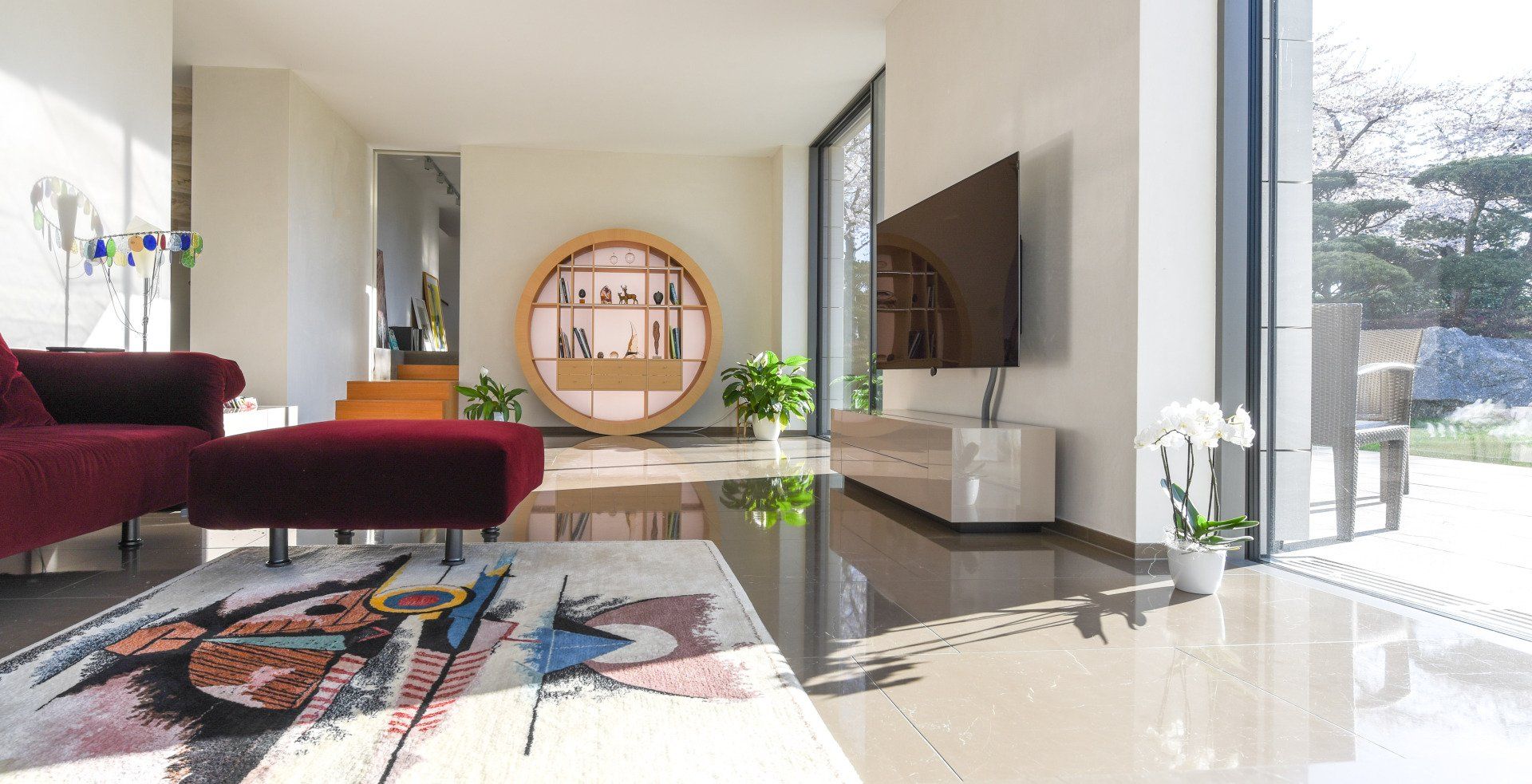 Edles, luxuriöses Wohnzimmer mit Designer-Möbeln von Schreiner BLEIER aus Bietigheim/Rastatt