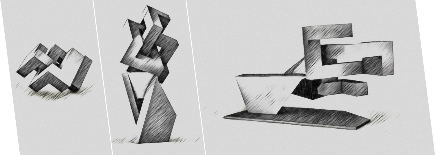 boceto escultura abstracta