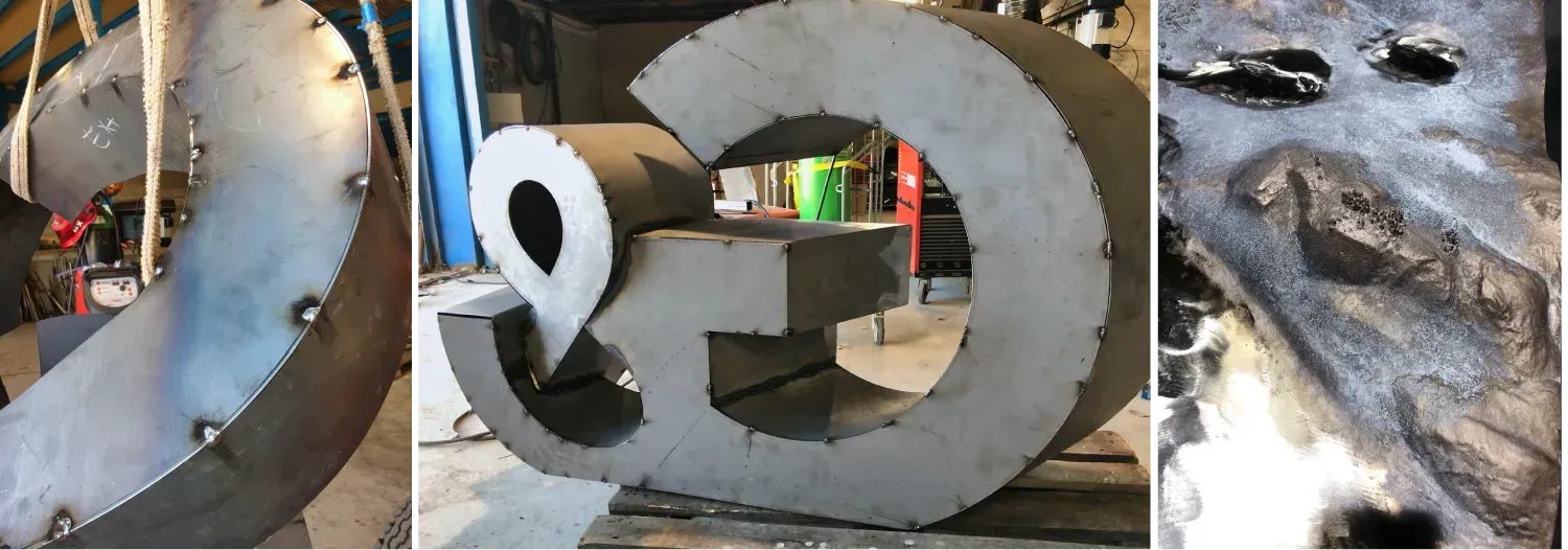 Proceso de fabricación Proceso de creación de escultura personalizada en taller de escultura.