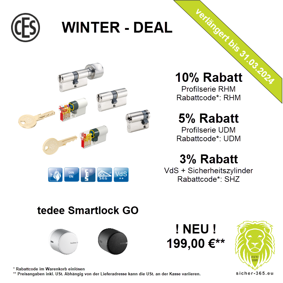 Winter Deal CES Schließzylinder Angebot