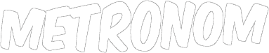 Logo METRONOM, Schriftzug der Kinder- und Jugendfreizeiteinrichtung aus Tegel, Berlin.