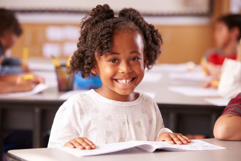 image of a young girl at school
