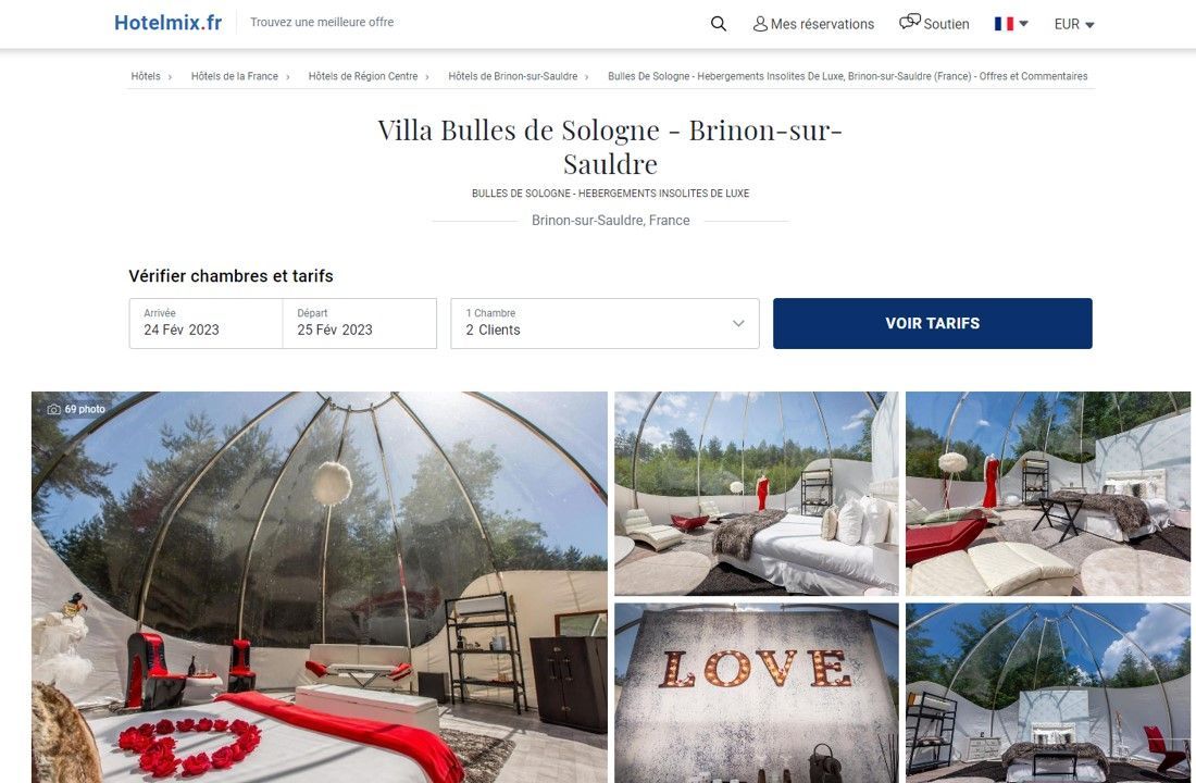 dormir dans une bulle