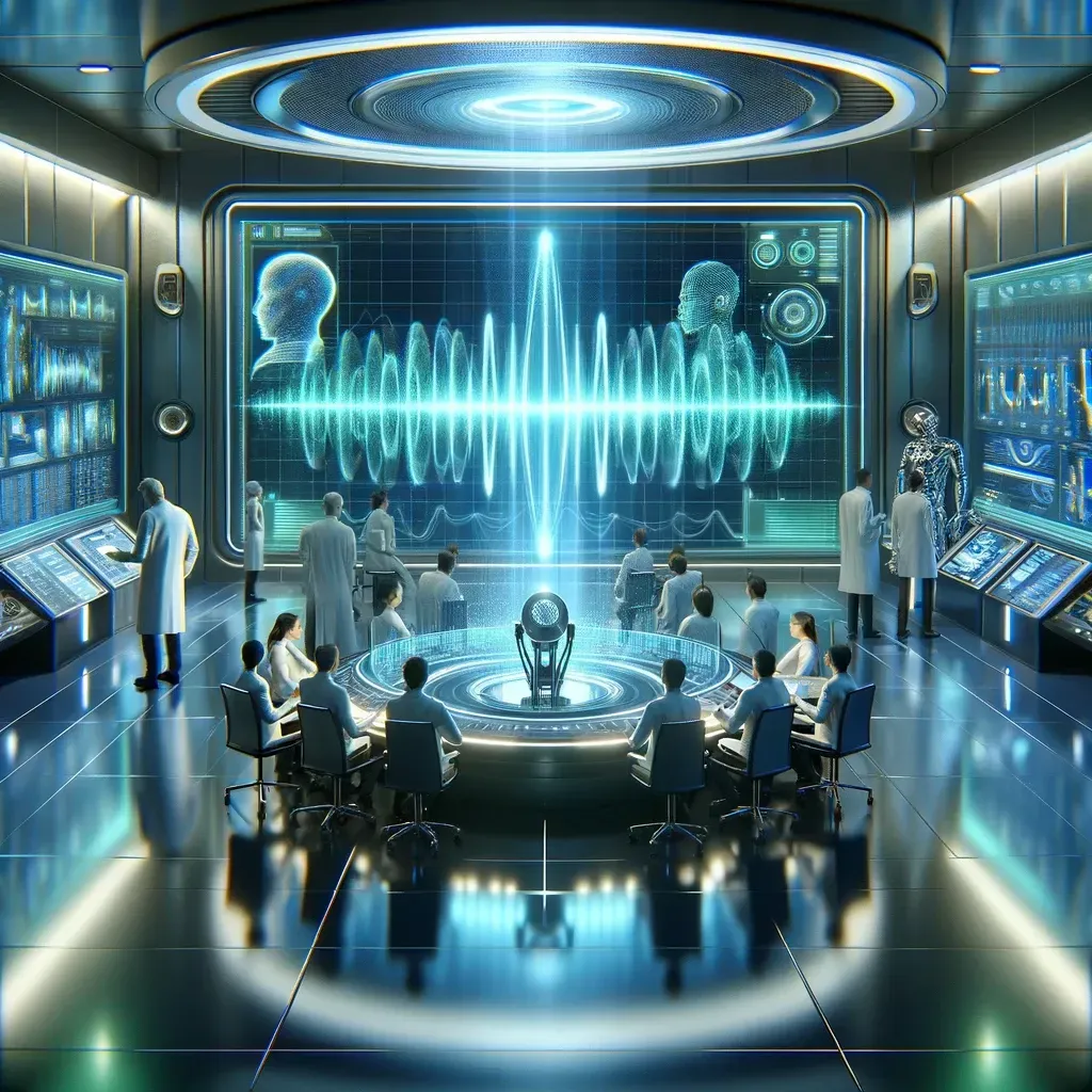 AI lab celebrates the launch of 'Voice Engine', a groundbreaking technology by OpenAI.