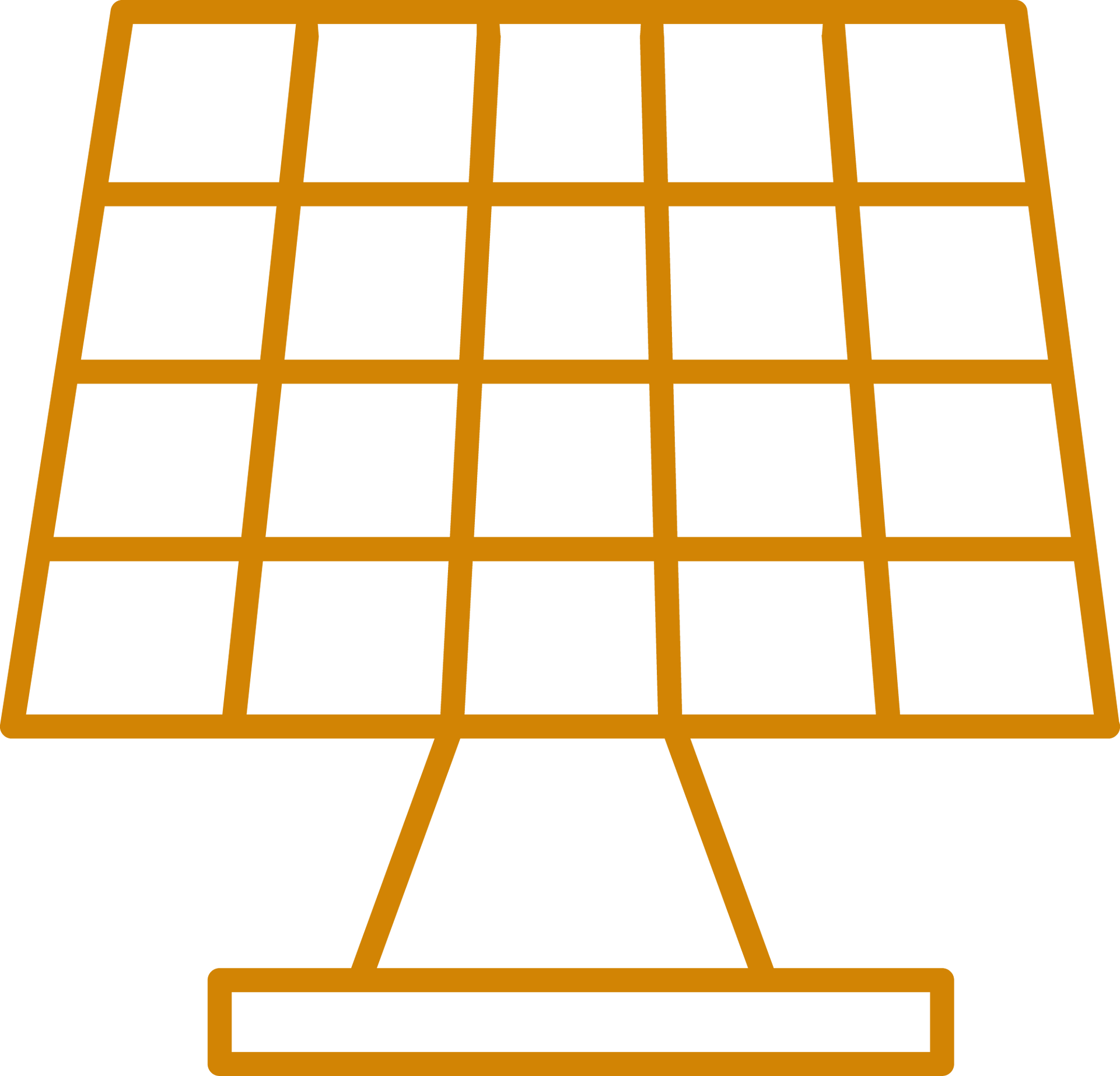 Piktogramm zu Solarenergie, zu sehen ist eine Solaranlage in orange