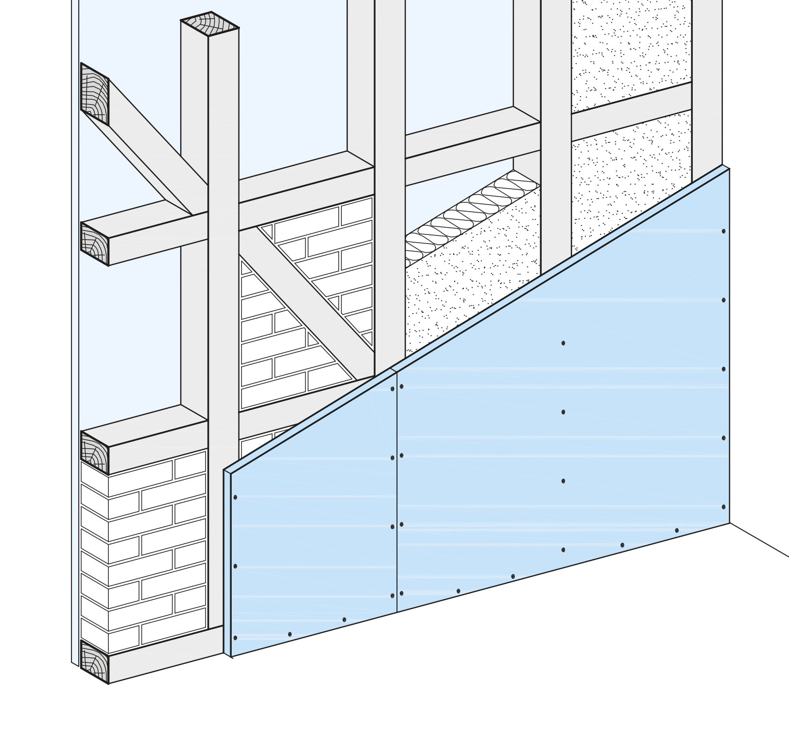 Die Dicke der BeplankuVerspachtelung Oberflächenqualität ■ Verspachtelung der Gipsplatten in geforderter Qualitätsstufe Q1 bis Q4 gemäß Merkblatt Nr. 2 „Verspachtelung von Gipsplatten, Oberflä- chengüten“ des BVG (Bundesverband der Gip- sindustrie e.V.). Spachtelmaterialien Geeignete Spachtelmaterialien nach Qualitätsan- forderungen und Plattentyp auswählen: ■ TRIAS: Handverspachtelung ohne Fugendeckstreifen: HRAK, HRK / mit Knauf Fugendeckstreifen Kurt: AK; sehr leicht anmischbar, besonders geschmei- dig und leicht schleifbar, hochfest und feucht- raumgeeignet., reduziertes Saugverhalten für kontrastarmes Fugenbild; ■ Uniflott: Handverspachtelung ohne Fugendeckstreifen: HRAK, HRK und Cleaneo® Akustik / mit Knauf Fugendeckstreifen Kurt: AK; ■ Uniflott imprägniert: Handverspachtelung imprägnierter (grüner) Platten ohne Fugendeckstreifen: HRAK, HRK; wasserabweisend, farblich grün angepasst; ■ Fugenfüller Leicht: Handverspachtelung mit Knauf Fugendeckstreifen Kurt: HRAK, AK; ■ Jointfiller Super: Geräteverspachtelung mit Knauf Fugendeckstreifen Kurt: HRAK, AK; ■ Readygips: Hand- oder Maschinenverspachte- lung mit Knauf Fugendeckstreifen Kurt: AK; Finish-Spachtel zur Erzielung der geforderten Oberflächenqualität: ■ Readygips: für Q3 und Q4; ■ Finish-Pastös: für Q2 und Q3; ■ Spezialgrund: für Q3 in Verbindung mit Finish- Pastös; ■ Multi-Finish/Multi-Finish M: für Q3 und Q4. Verarbeitung der Spachtelmaterialien gemäß An- gaben des entsprechenden Technischen Blattes bzw. gemäß Gebindeaufrduck. Gipsplattenfugen ■ Bei mehrlagiger Beplankung Fugen der un- teren Lagen mit Spachtelmaterial in Quali- tätsstufe Q1 füllen, Fugen der äußeren Lage spachteln. Das Füllen der Fugen verdeckter Beplankungs- lagen bei mehrlagiger Beplankung ist notwen- dig für die Gewährleistung der brandschutz- und schallschutztechnischen sowie statischen Eigenschaften! ■ Empfehlung: Stirn- und Schnittkantenfugen sowie Mischfugen (z.B. HRAK + Schnittkan- te) der sichtbaren Beplankungslagen auch bei Verwendung von Uniflott, Uniflott imprägniert oder TRIAS mit Knauf Fugendeckstreifen Kurt spachteln. ■ Sichtbare Schraubenköpfe verspachteln. ■ Sichtbare Oberfläche nach Trocknen der Spachtelmasse, soweit erforderlich, leicht schleifen. Anschlussfugen ■ Anschlüsse an flankierende Trockenbaukon- struktionen (Decke/Wand) abhängig von den Gegebenheiten und den Anforderungen an die Rissesicherheit mit Uniflott oder mit Knauf Fu- genspachtel und Trenn-Fix bzw. Knauf Fugen- deckstreifen Kurt ausführen. ■ Merkblatt Nr. 3 „Gipsplattenkonstruktionen - Fugen und Anschlüsse“ des BVG (IGG) beach- ten. ■ Anschlüsse an Massivbauteile mit Trenn-Fix ausführen. ■ Luftdichte Verspachtelung stets mit Knauf Fu- gendeckstreifen Kurt. ■ Bodenanschlüsse gemäß Details. Verarbeitungstemperatur/ Klima ■ Das Verspachteln darf erst erfolgen, wenn kei- ne größeren Längenänderungen der Knauf Platten, z. B. infolge von Feuchte- oder Tempe- raturänderungen, mehr auftreten. ■ Für das Verspachteln darf die Raum- und Un- tergrundtemperatur etwa +10 °C nicht unter- schreiten. ■ Bei Gussasphalt-, Zement- und Fließestrich Knauf Platten erst nach Estrichverlegung ver- spachteln. ■ Hinweise des Merkblattes Nr. 1 „Baustellenbe- dingungen“ des BVG (IGG) beachten. Beschichtungen/Bekleidungen Vorbehandlung Vor der weiteren Beschichtung und Beklei- dung (Tapezierung) muss die gespachtelte Flä- che staubfrei sein und sind Gipsplattenoberflä- chen immer vorzubehandeln und zu grundie- ren, gemäß Merkblatt 6 des BVG (IGG) „Vorbe- handlung von Trockenbauflächen aus Gipsplat- ten zur weitergehenden Oberflächenbeschich- tung bzw. –bekleidung“. Grundiermittel auf nach- folgende Anstrichmittel/Beschichtungen/ Beklei- dungen abstimmen. Um das unterschiedliche Saugverhalten der gespachtelten Fläche und der Karton-Oberfläche auszugleichen, sind Grundier- anstriche, wie z.B. Knauf Tiefengrund/ Spezial- grund/ Putzgrund geeignet. Bei Tapetenbekleidungen wird das Aufbringen ei- ner Tapeten-Wechselgrundierung empfohlen, um im Renovierungsfall das Ablösen der Tapete zu erleichtern. Bei Bekleidung von Spritzwasserbereichen mit Fliesen ist eine abdichtende Grundierung mit Knauf Flächendicht erforderlich. Geeignete Beschichtungen/Bekleidungen Folgende Bekleidungen / Beschichtungen kön- nen auf Knauf Platten aufgebracht werden: ■Tapeten: - Papier-, Textil- und Kunststofftapeten; Es dürfen nur Klebstoffe aus Methylcellulose gemäß Merkblatt Nr. 16, Technische Richtlinien für Tapezier- und Klebearbeiten, herausgege- ben vom Bundesausschuss Farbe und Sach- wertschutz, verwendet werden. ■ Keramische Beläge: Trockenputz mit zusätzlicher Längsbahn/-rei- he Ansetzbinder ansetzen. Bei Vorsatzschalen Mindestbeplankungsdicke 18 mm (z. B. 2x12,5 mm) bei Ständerachsabstand 625 mm, bei ge- ringerer Beplankungsdicke Ständerachsab- stand auf max. 417 mm reduzieren. ■ Putze: - KnaufStrukturputze/Innenputze/Dünnputze; - Spachtel vollflächig, wie z.B. Knauf Ready- gips, Multi-Finish oder Multi-Finish M: Bei Beschichtung mit Putzen und Dünnput- zen wird auch bei Verspachtelung mit Uniflott, Uniflott imprägniert oder TRIAS die Verwen- dung des Fugendeckstreifens Kurt in den Schnittkanten empfohlen. ■ Anstriche: Kunstharz-Dispersionsfarben, Anstrichstoffe mit Mehrfarbeneffekt, Ölfarben, Mattlackfar- ben, Alkydharzfarben, Polyurethanlackfar- ben (PUR), Polymerisatharzfarben, Epoxid- lackfarben (EP); ■Dispersions-Silikatfarben können nach dem Aufbringen einer nach Herstellerangaben auf den Untergrund abgestimmten Grundierung verwendet werden. Nicht geeignet sind: ■ Alkalische Beschichtungen wie Kalk-, Wasser- glas- und Rein-Silikatfarben. Nach dem Tapezieren von Papier- und Glasge- webetapeten oder dem Auftragen von Kunstharz- und Celluloseputzen für eine zügige Trocknung durch ausreichende Lüftung sorgen. Hinweis Bei Gipsplattenkartonflächen, die längere Zeit ungeschützt der Lichteinwirkung ausgesetzt wa- ren, können infolge der Beschichtung Gelbverfär- bungen entstehen. Daher wird ein Probeanstrich über mehrere Plattenbreiten einschließlich der verspachtelten Bereiche empfohlen. Zuverlässig verhindern lässt sich das etwaige Durchschlagen von Gilbstoffen nur durch das Aufbringen spezi- eller Grundierungen.g -d- ist abhängig vom geforderten Feuerschutz und vom Profilfaktor U/A der Stahlstützen Beplankungsdicken siehe Tabelle Seite 7 Plattenstöße versetzt anordnen Fugen füllen, Stahlklammern und Stirnseiten überspachteln Vollflächige Verspachtelung mit Knauf Fireboard-Spachtel für den Brandschutz nicht erforderlich Bei vollflächiger, 3 mm dicker Fireboard-Verspachtelung, einschließlich Verwendung von Eckschutzschienen können die Beplankungsdicken um 5 mm reduziert werden