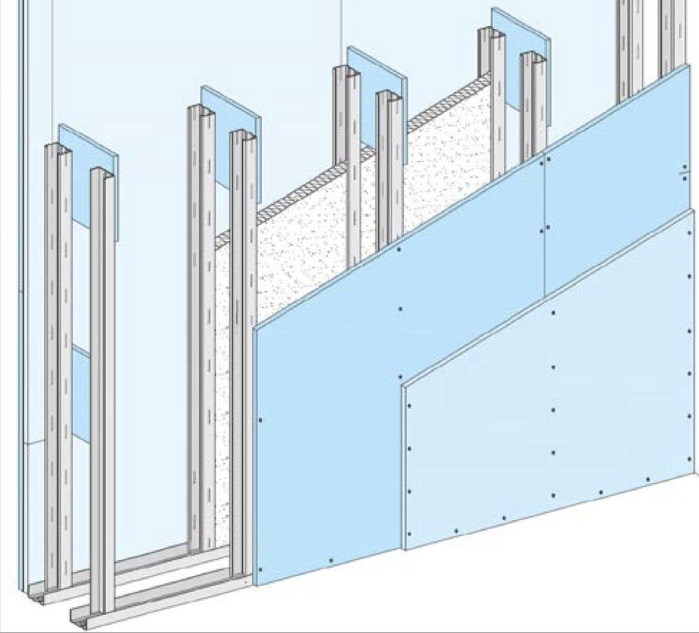 W62.DE SCHACHTWÄNDE Montagewände mit Unterkonstruktion aus Stahlblechprofilen und einseitiger Beplankung aus Gipsplatten mit Feuerwiderstand Schachtwände Knauf Schachtwände sind einseitig beplankte Metallständerwände mit Feuerwiderstandsklasse zum brand- und ggf. schallschutztechnischen Raumabschluss von Installationsschächten. Der Brandschutz ist sowohl von innen (Brand im Schacht, Schutz vor Übergreifen auf die umgebenden Räume) als auch von außen (Schutz der Installationen sowie der Brandübertragung auf andere Stockwerke) gewährleistet. Knauf Schachtwände bestehen aus einer Metall-Unterkonstruktion und einer einseitig aufgeschraubten ein- oder zweilagigen Beplankung aus Knauf Platten. Die Unterkonstruktion wird umlaufend (bei W628A.de nur seitlich) mit den angrenzenden Bauteilen verbunden. In die Unterkonstruktion können je nach System Dämmstoffe für Schall- und Wärmeschutz eingebaut werden.