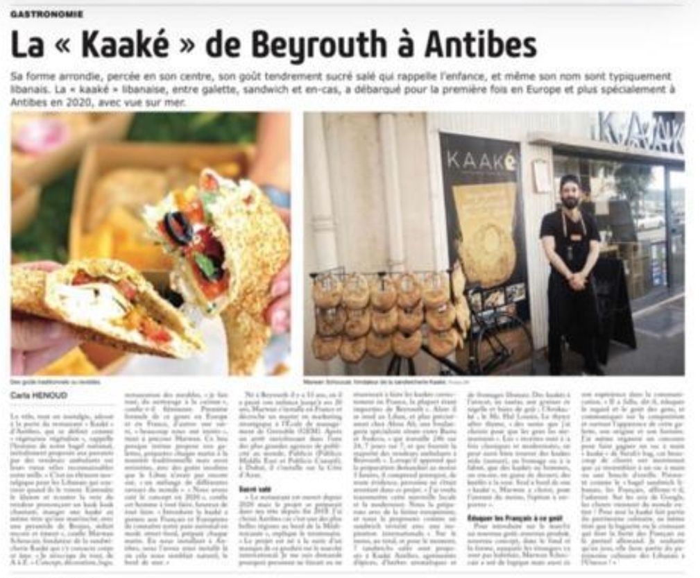 Une photo du restaurant Kaaké sur Antibes. Premiere sandwicherie de Kaak en France et en Europe