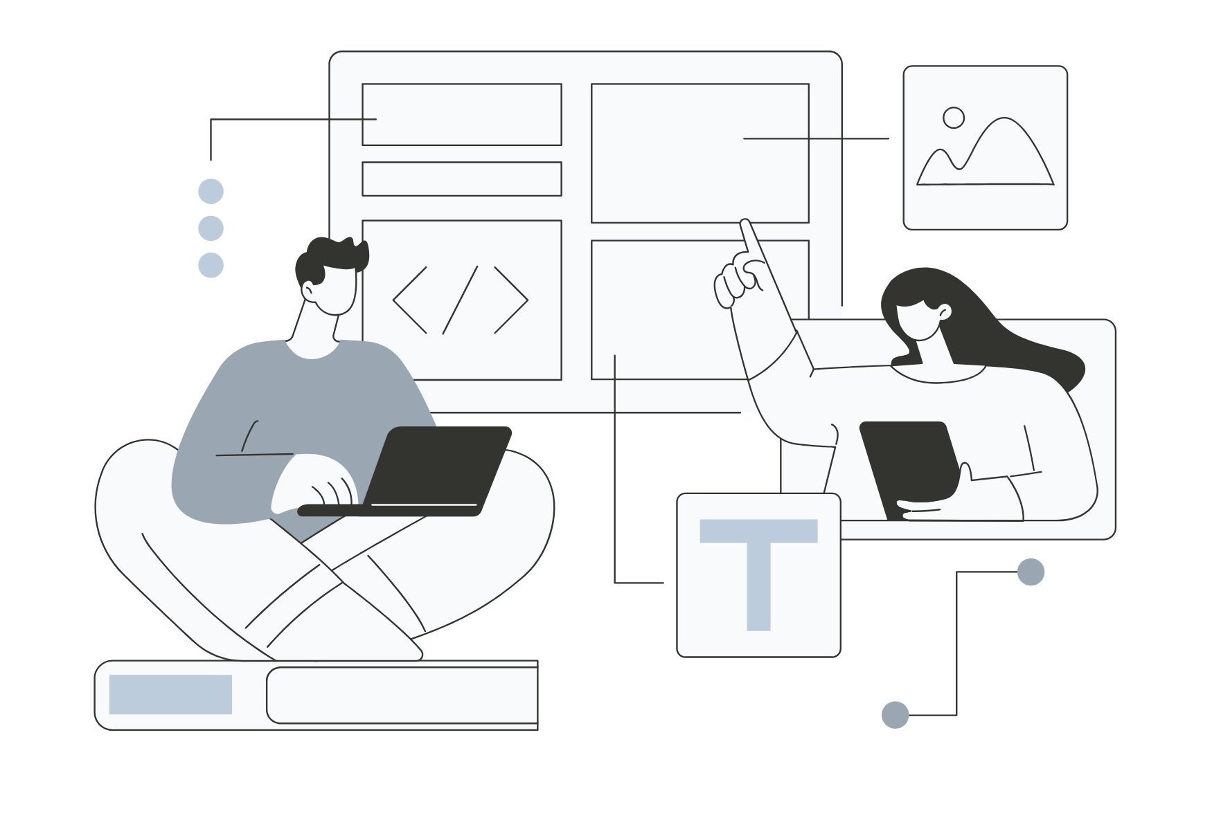 Symbolgrafik Webdesignlösung – Illustration für Webdesigninhalte und Umsetzung von Criativo