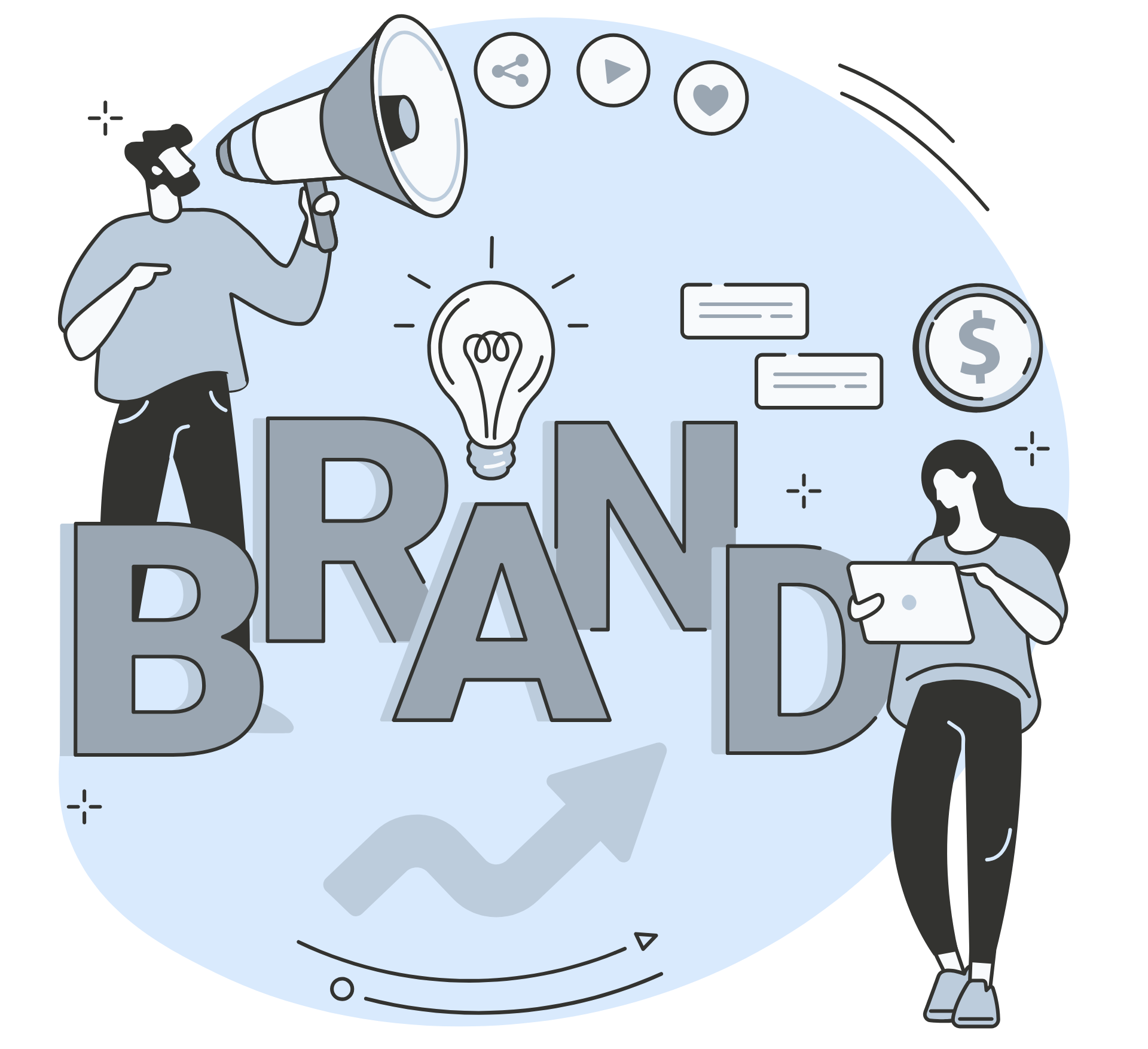 Symbolgrafik Branding – Branding Icon welches den Schriftzug