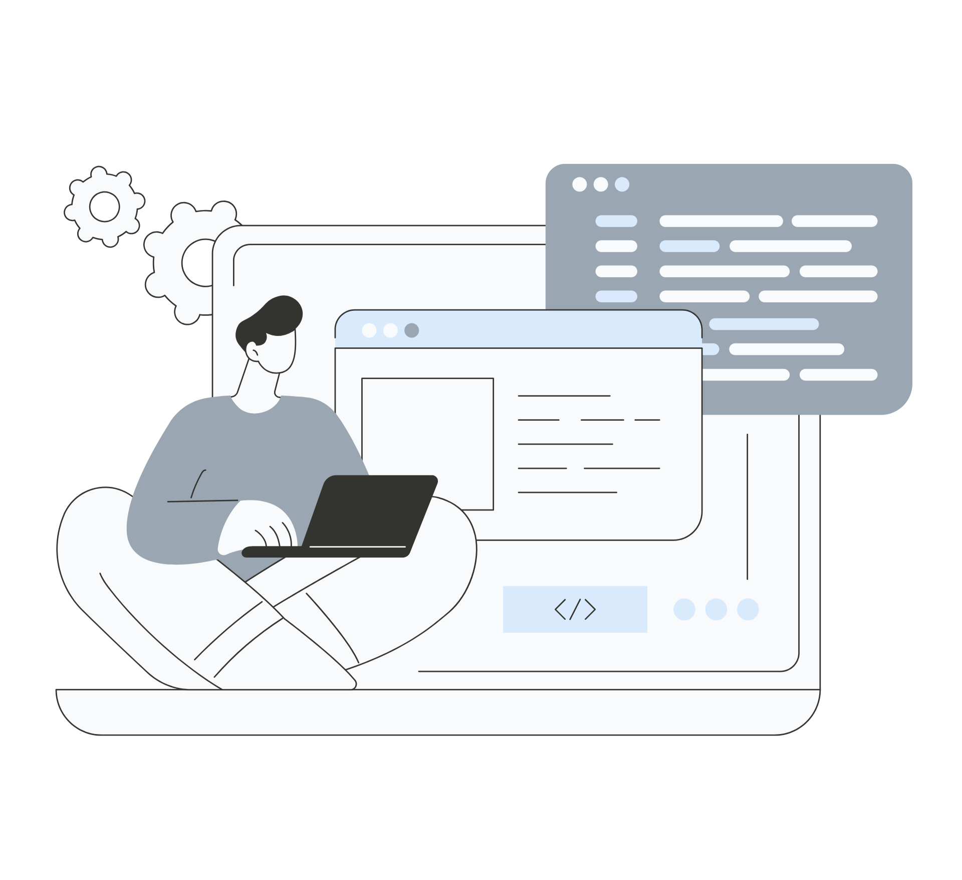 Symbolgrafik Webdesign – Illustration für Webdesign und Webentwicklung von Criativo
