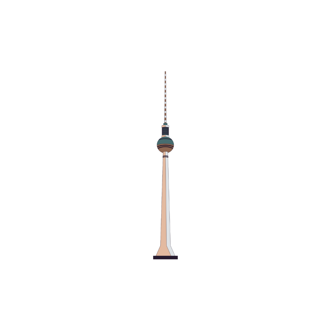 Berliner Fernsehturm als 2D Grafik