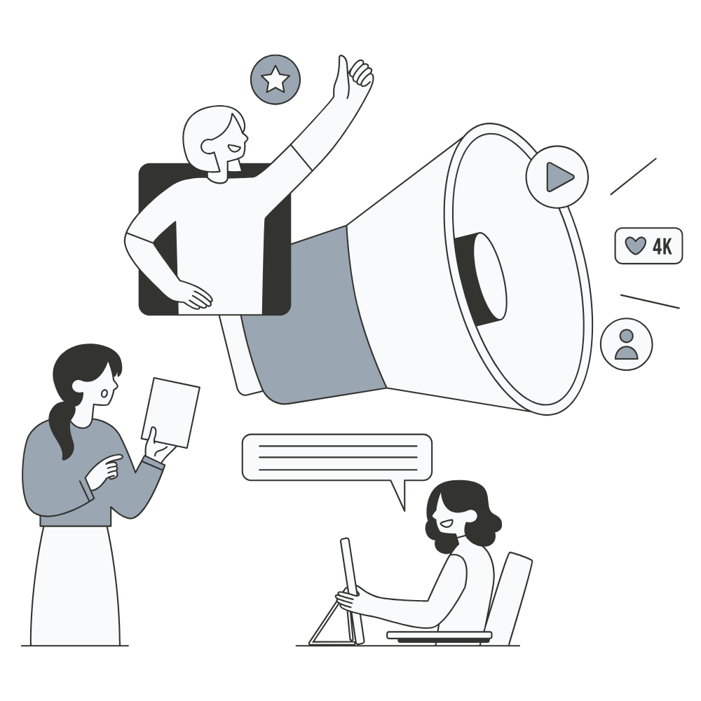 Symbolgrafik Kommunikation – Illustration für die Marketingkommunikation von Criativo