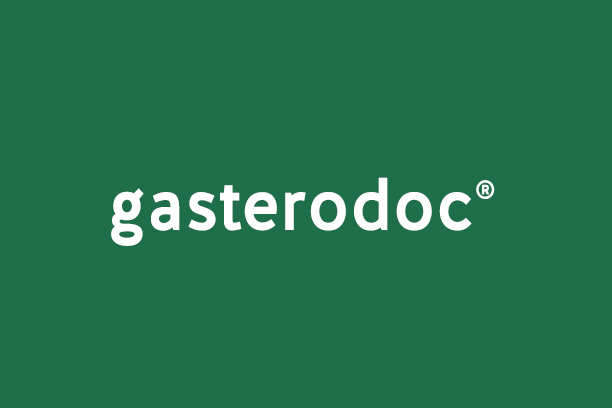 gasterodoc logo auf grünem hintergrund