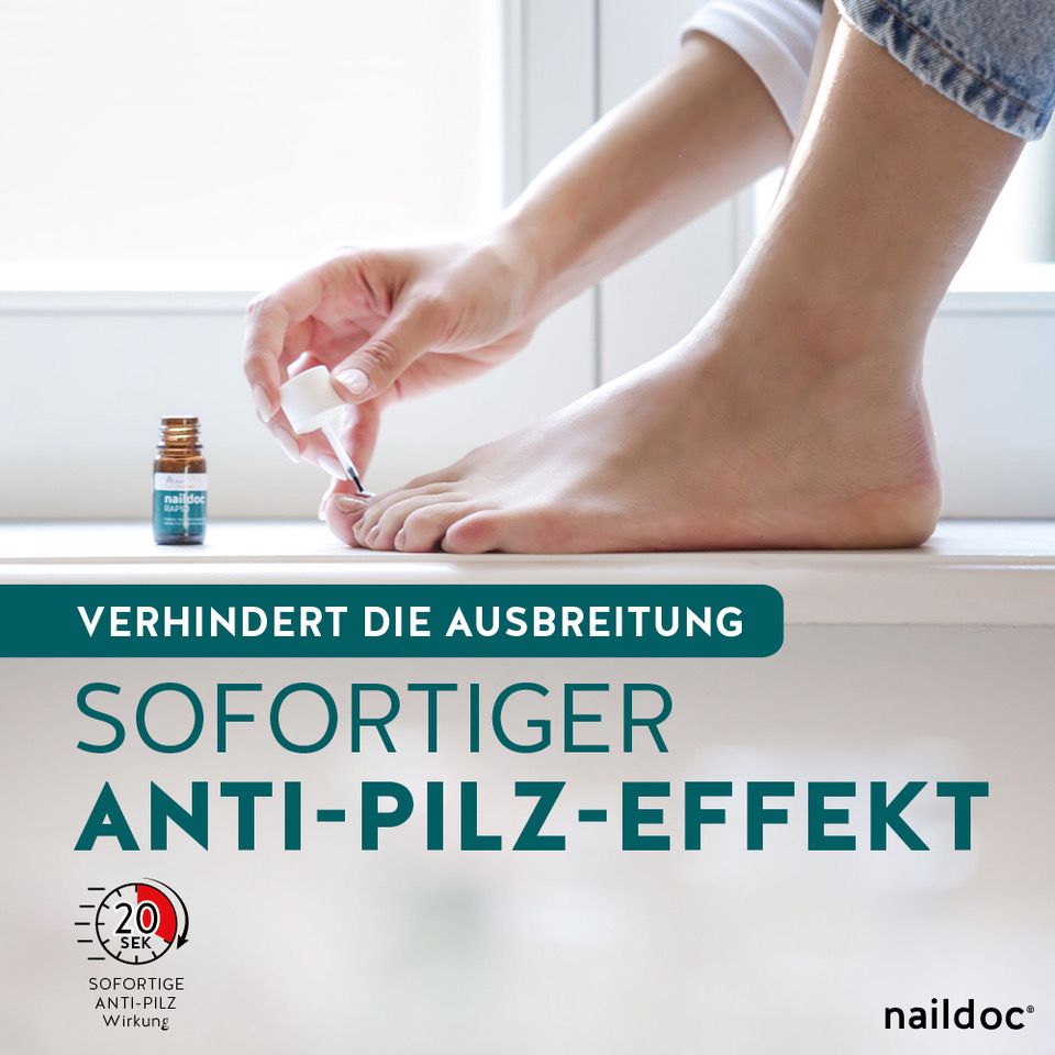 naildoc® RAPID NAGELPILZ-GEL verhindert die Ausbreitung vom Nagelpiilz