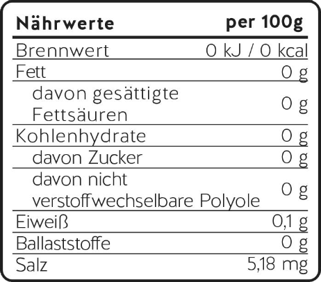 vitaldoc steevia extrakt pulver nährwerttabelle