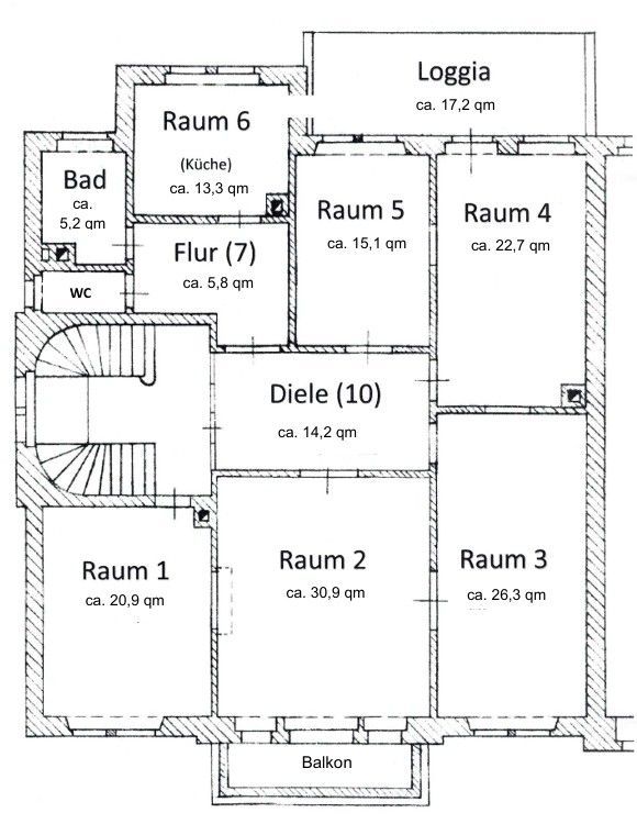 Grundriss Vermietung Büroräume Praxisräume Karlsruhe