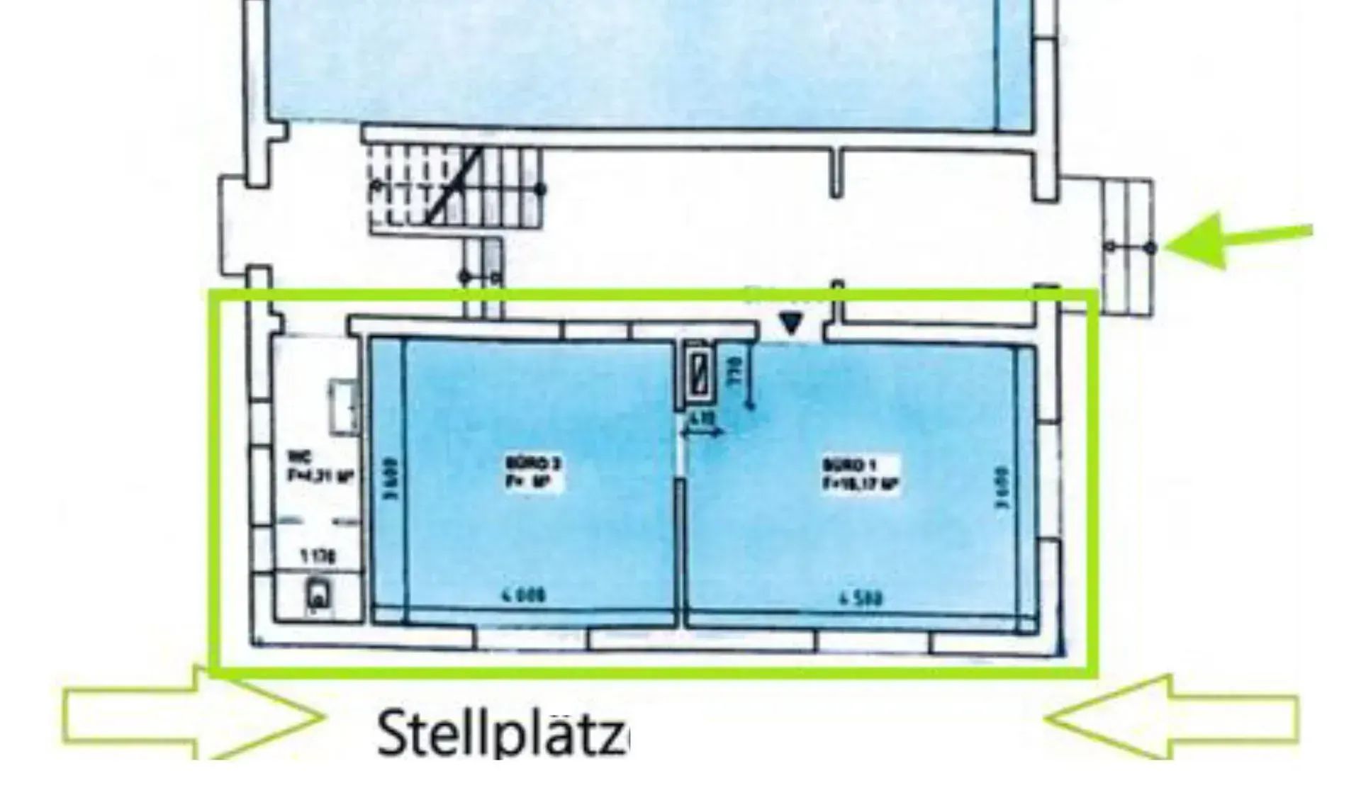 Grundriss für 2 Büroräume in Karlsruhe Neureut
