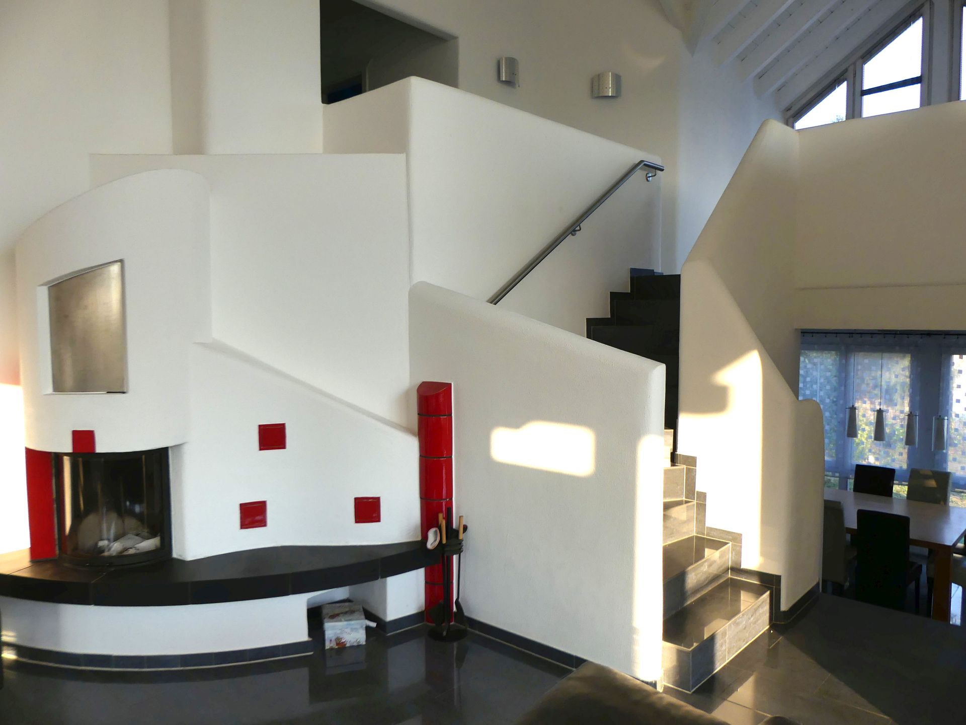 Wohnbereich mir Blick auf Essbereich Haus Reilingen