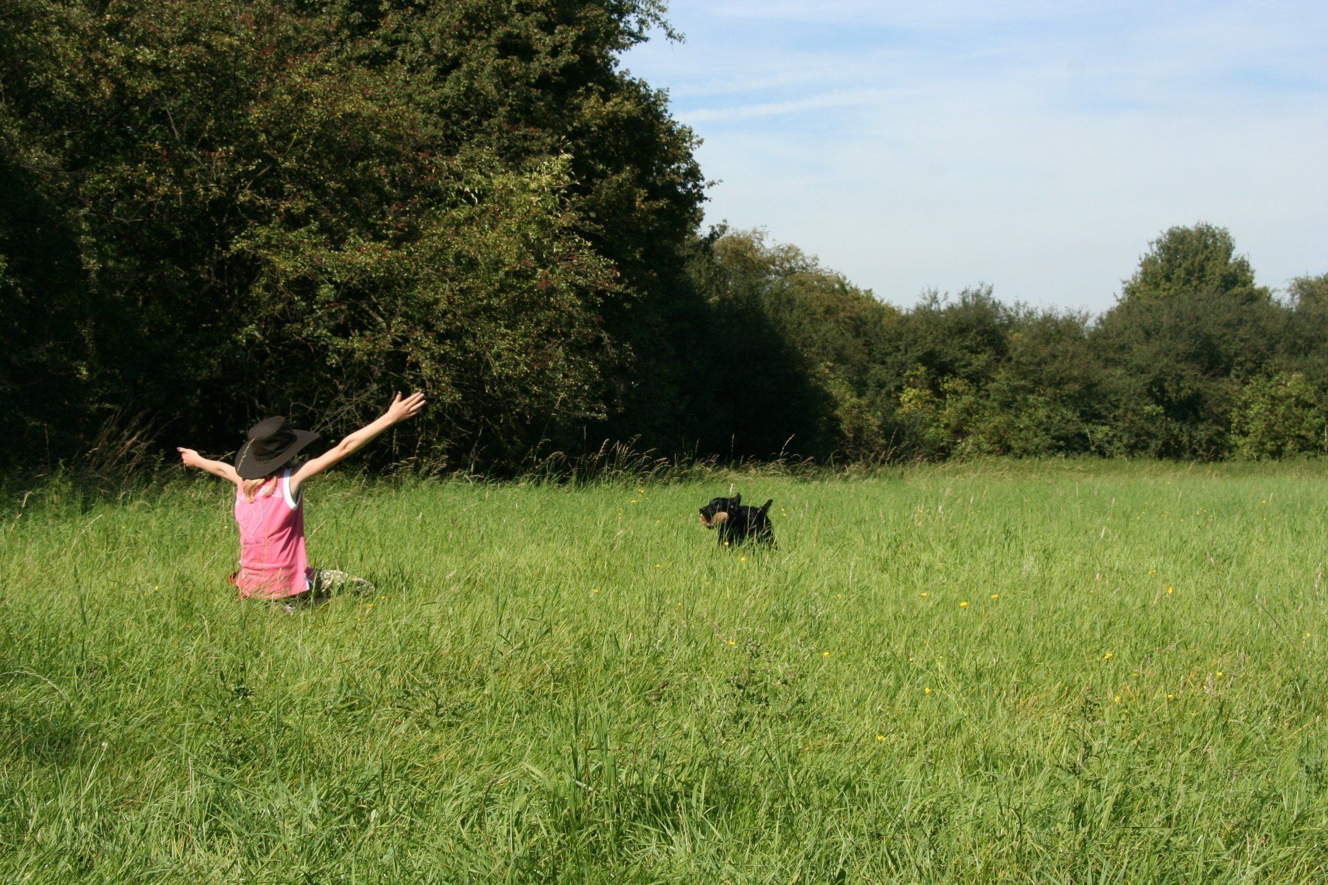 Geste und Körpersignal Heranrufen Hundeausbildung nach der Methode Anton Fichtlmeier